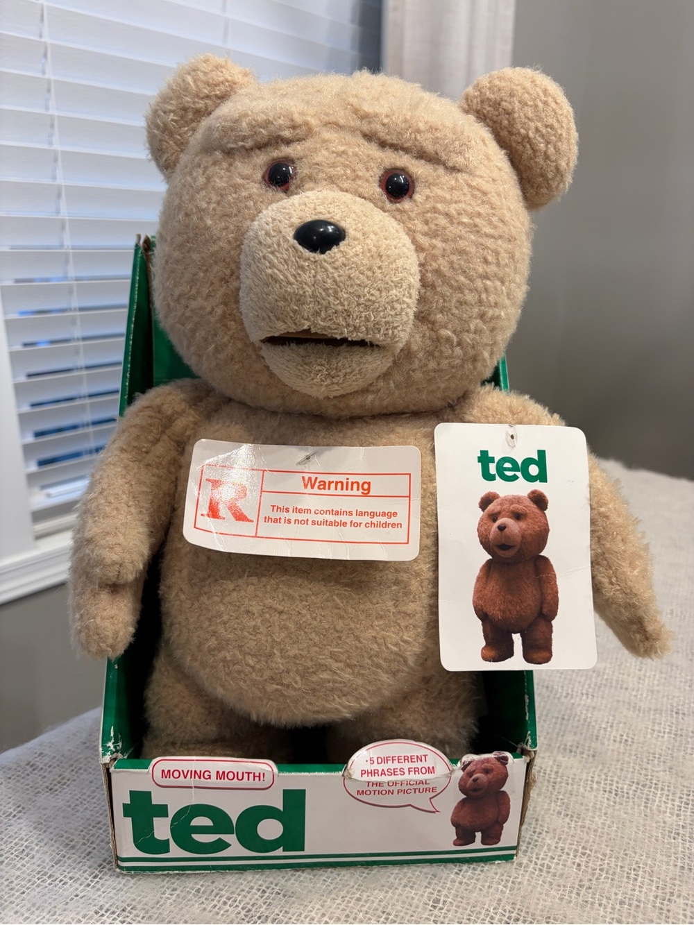 Talking TED rare 15” Plush Toy for ADULTS with Moving Mouth- New in Package